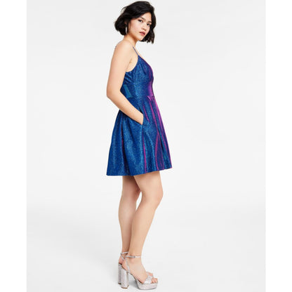 B Darlin Juniors' Glitter-Knit Skater Party Dress