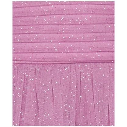 B Darlin Juniors' Strapless Side-Shirred Tiered Glitter Mini Dress