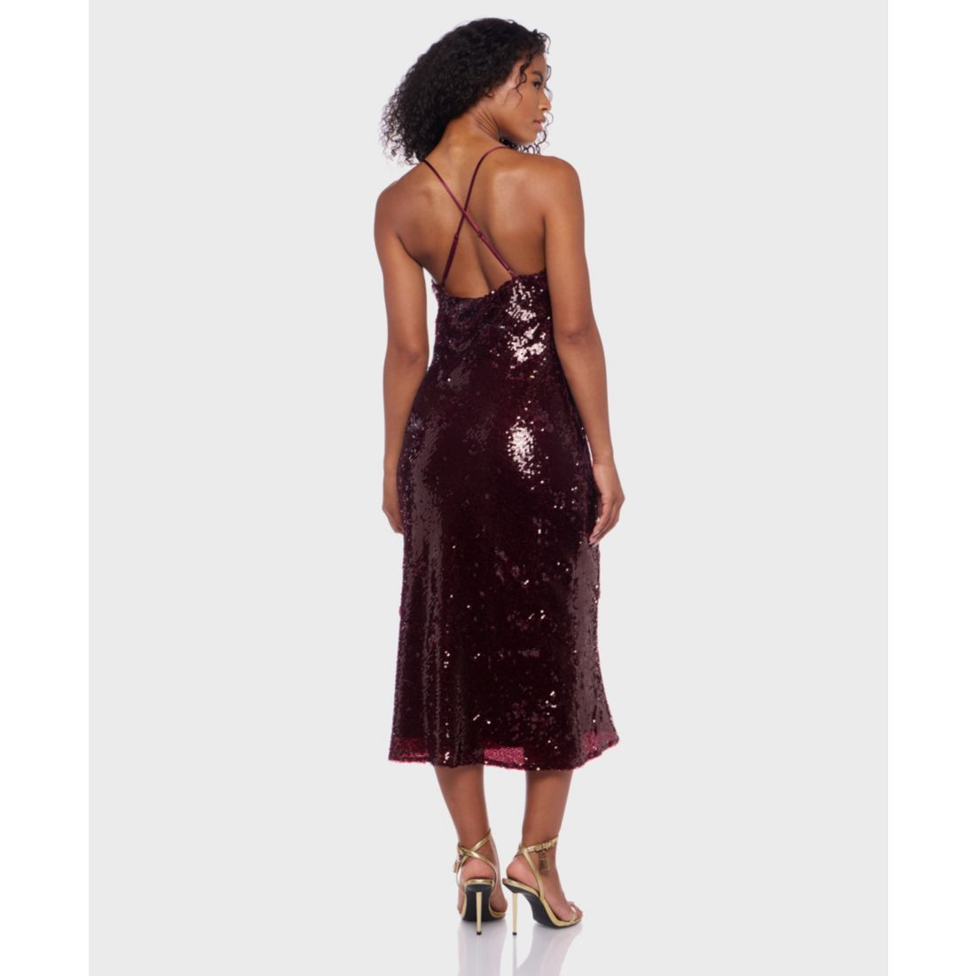 Alex & Sophia Juniors' Sequined Mesh Midi Dress