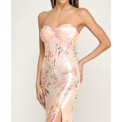 B Darlin Juniors' Floral Sequin Gown