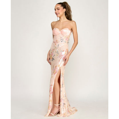 B Darlin Juniors' Floral Sequin Gown