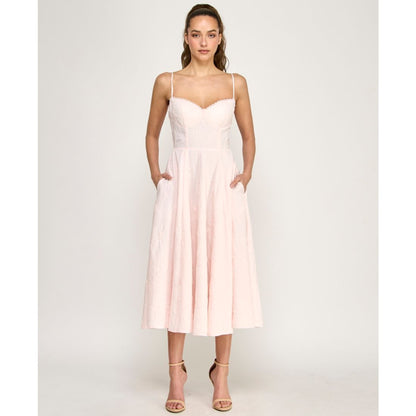 Alex & Sophia Juniors' Sweetheart Embroidered Fit & Flare Midi Dress