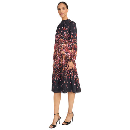 Maggy London Women's Flower Detail Long Sleeve Dress