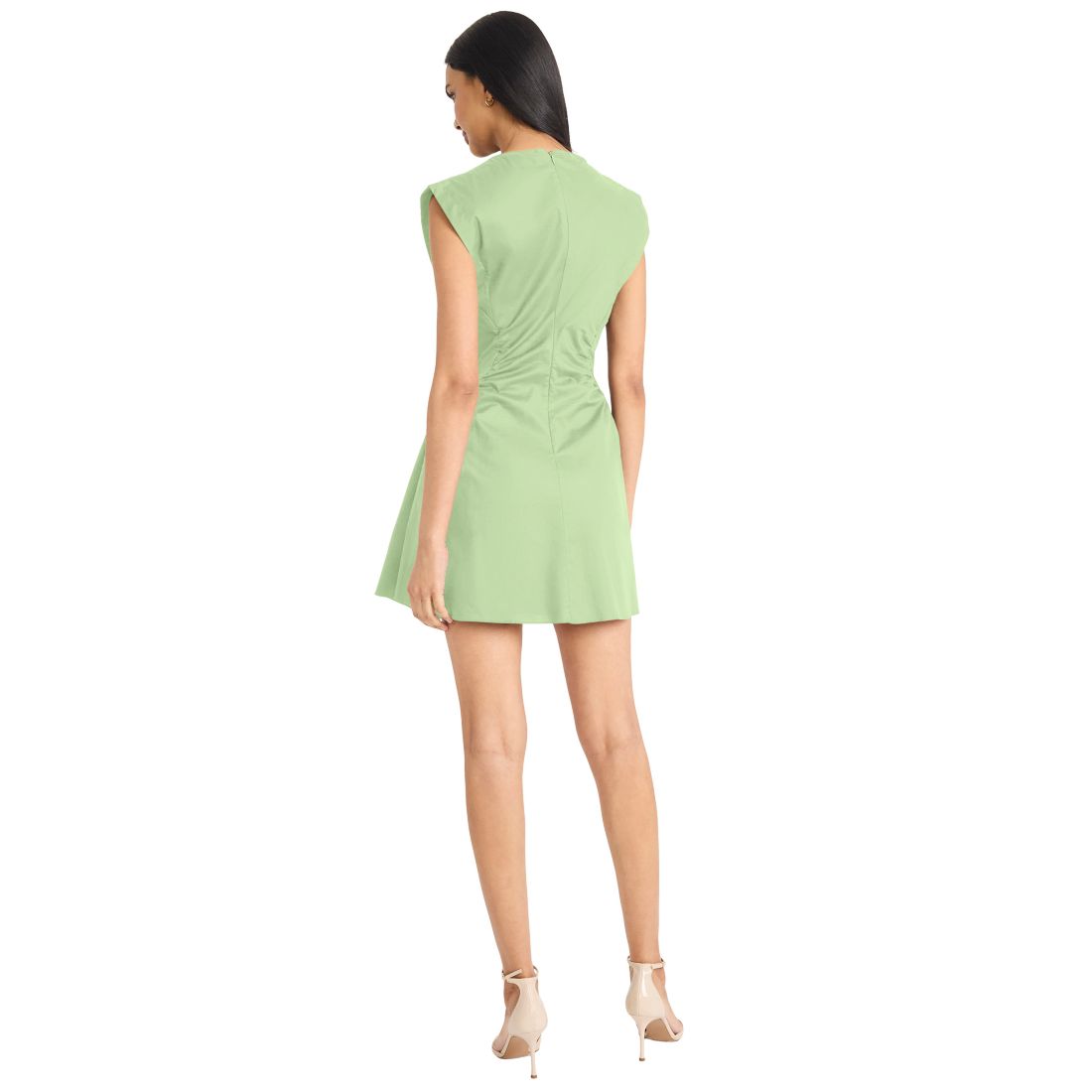 Donna Morgan Women's Boat Neck Gathered Detail Short Dress