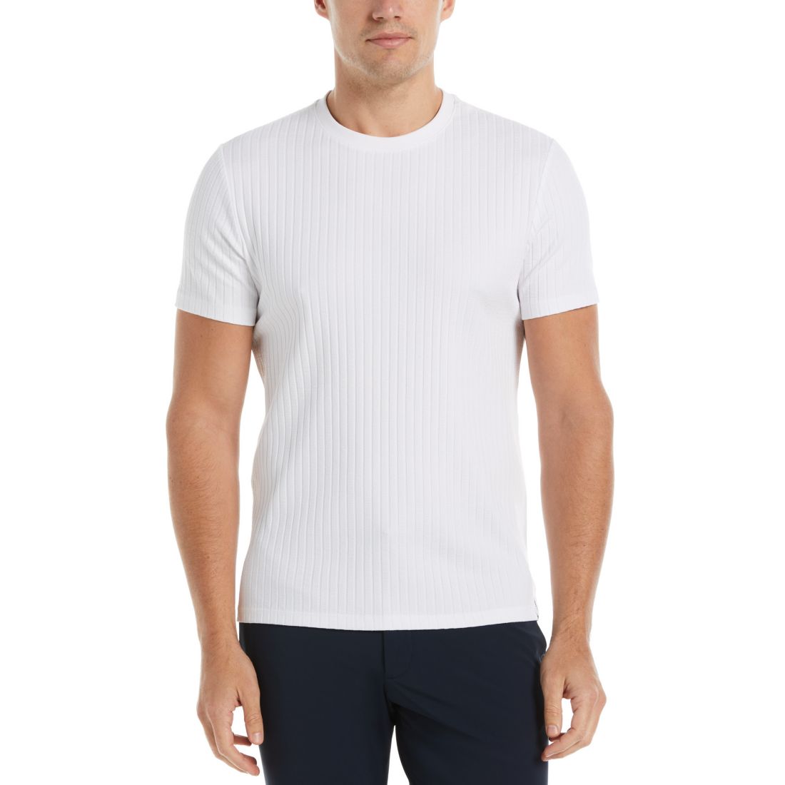 Perry Ellis Men's Rib Knit Crew Neck T-shirt