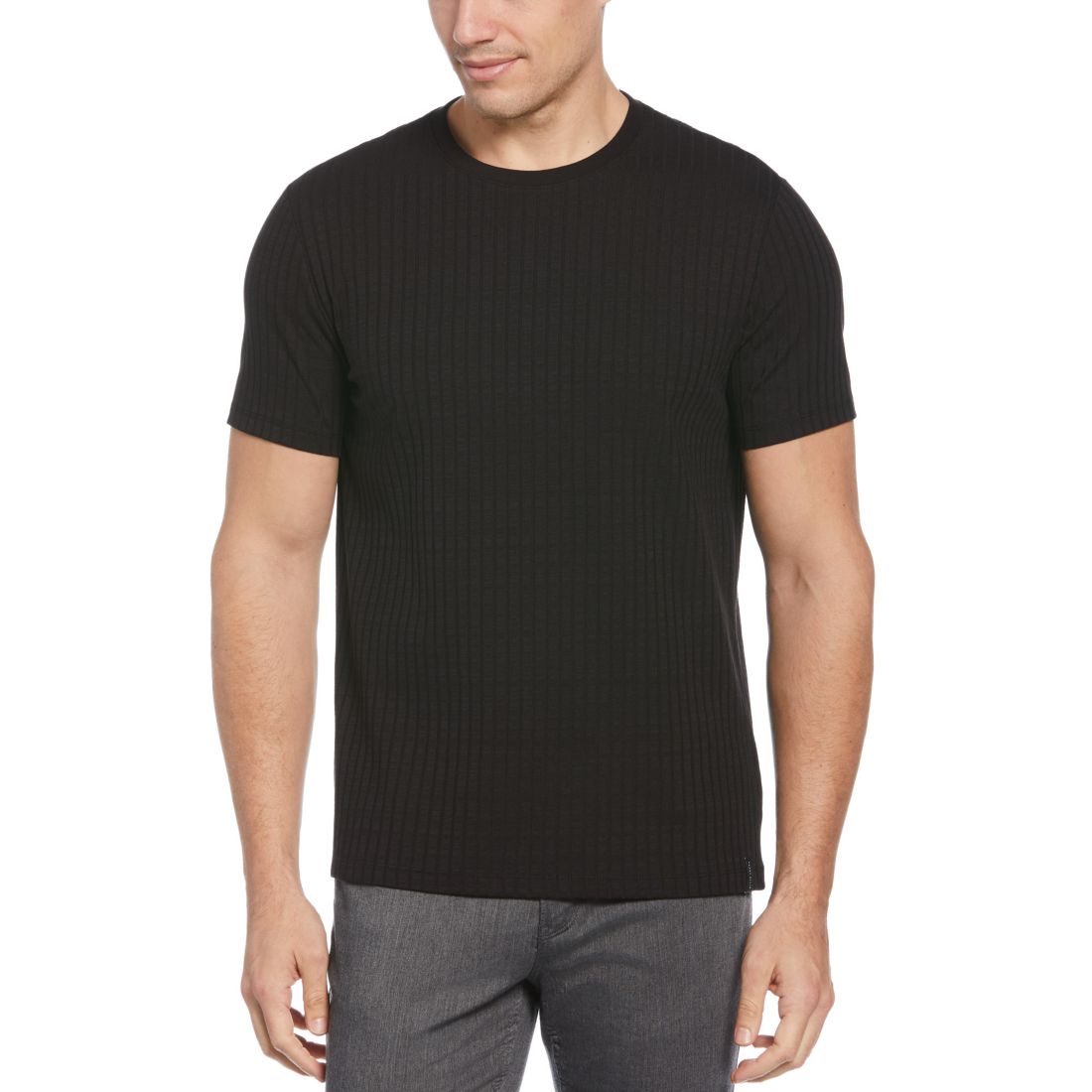 Perry Ellis Men's Rib Knit Crew Neck T-shirt
