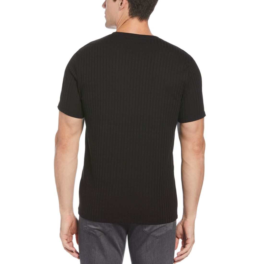 Perry Ellis Men's Rib Knit Crew Neck T-shirt