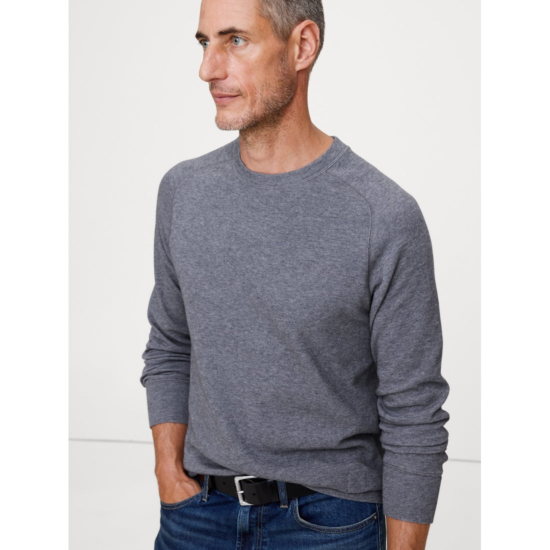 Men's Slub Double-Knit Crew-Neck T-Shirt
