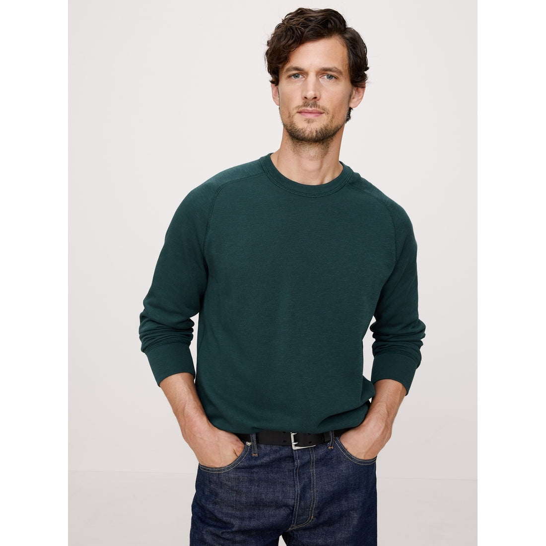 Men's Slub Double-Knit Crew-Neck T-Shirt