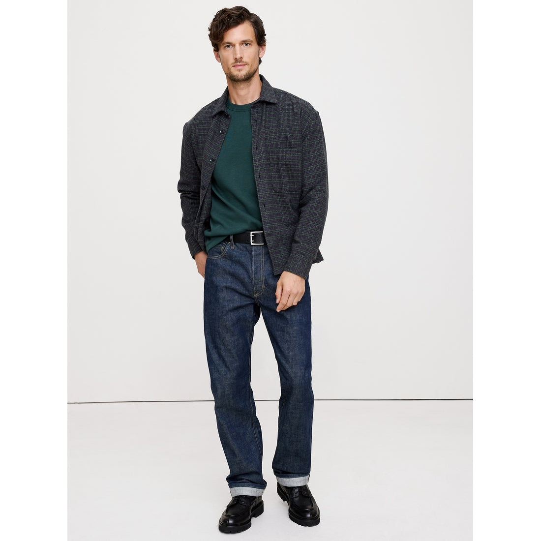 Men's Slub Double-Knit Crew-Neck T-Shirt