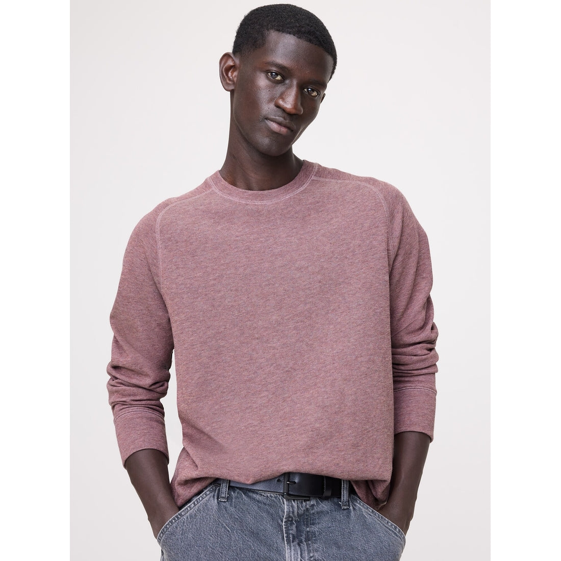 Men's Slub Double-Knit Crew-Neck T-Shirt