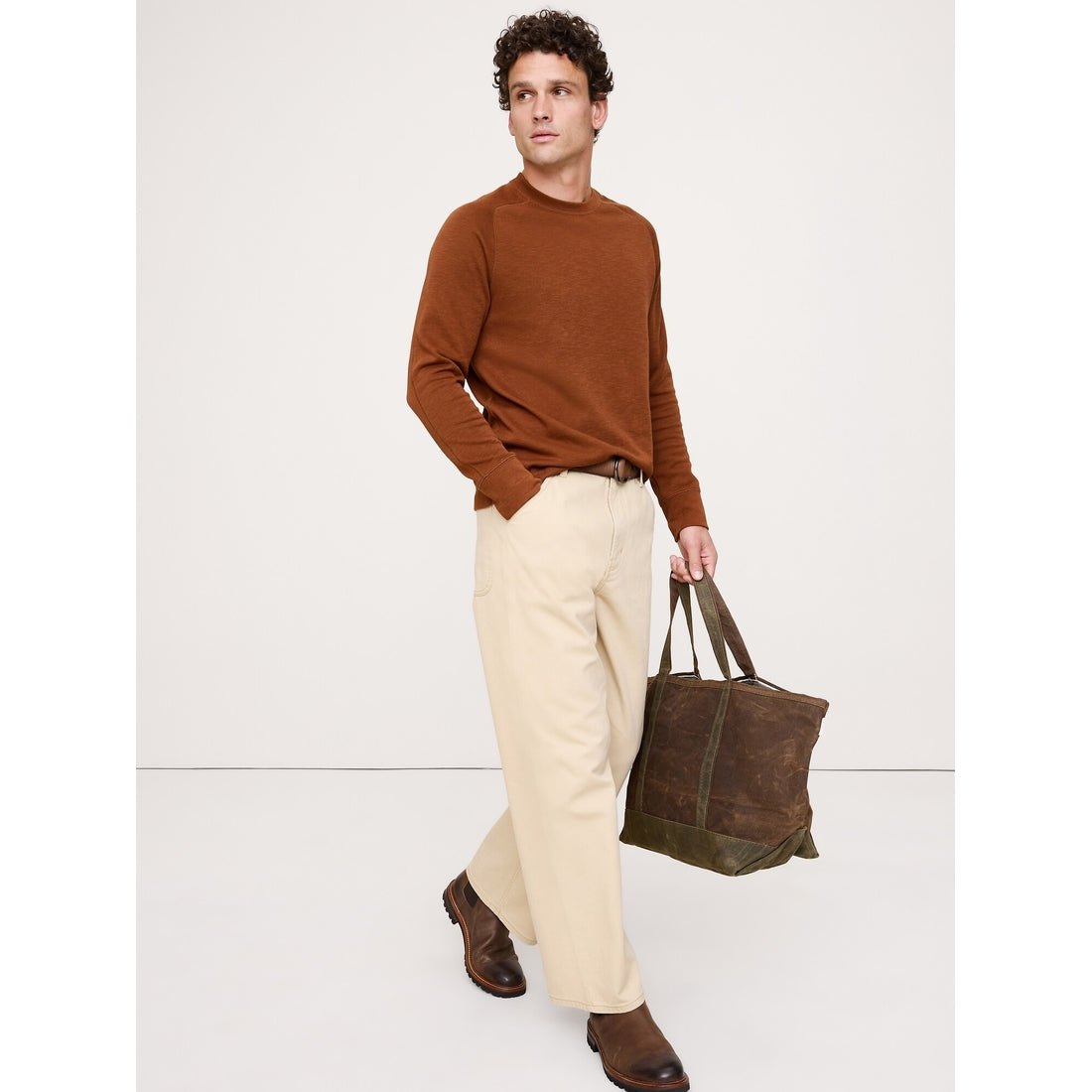 Men's Slub Double-Knit Crew-Neck T-Shirt