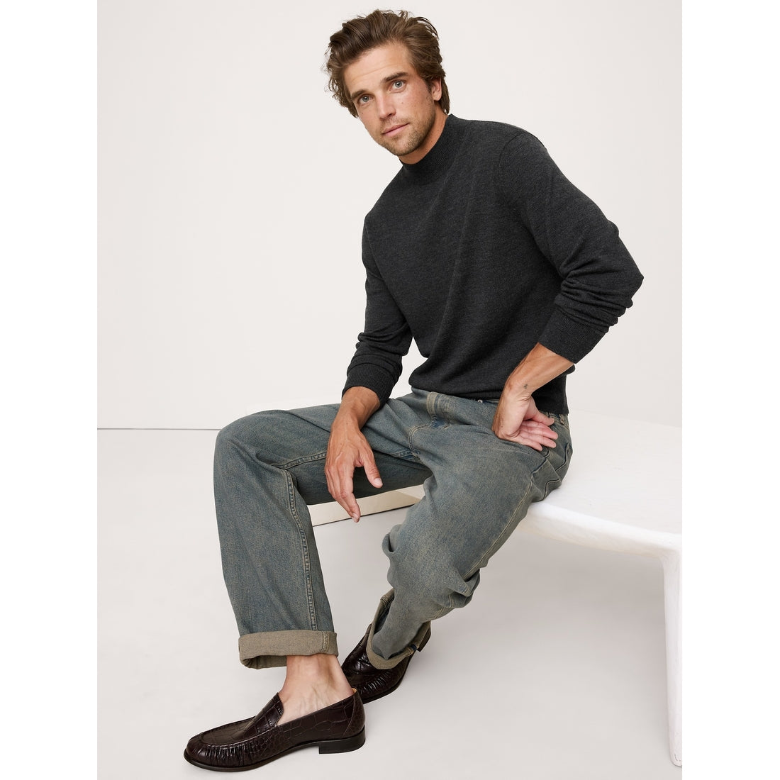 Men's Merino Mock-Neck Sweater
