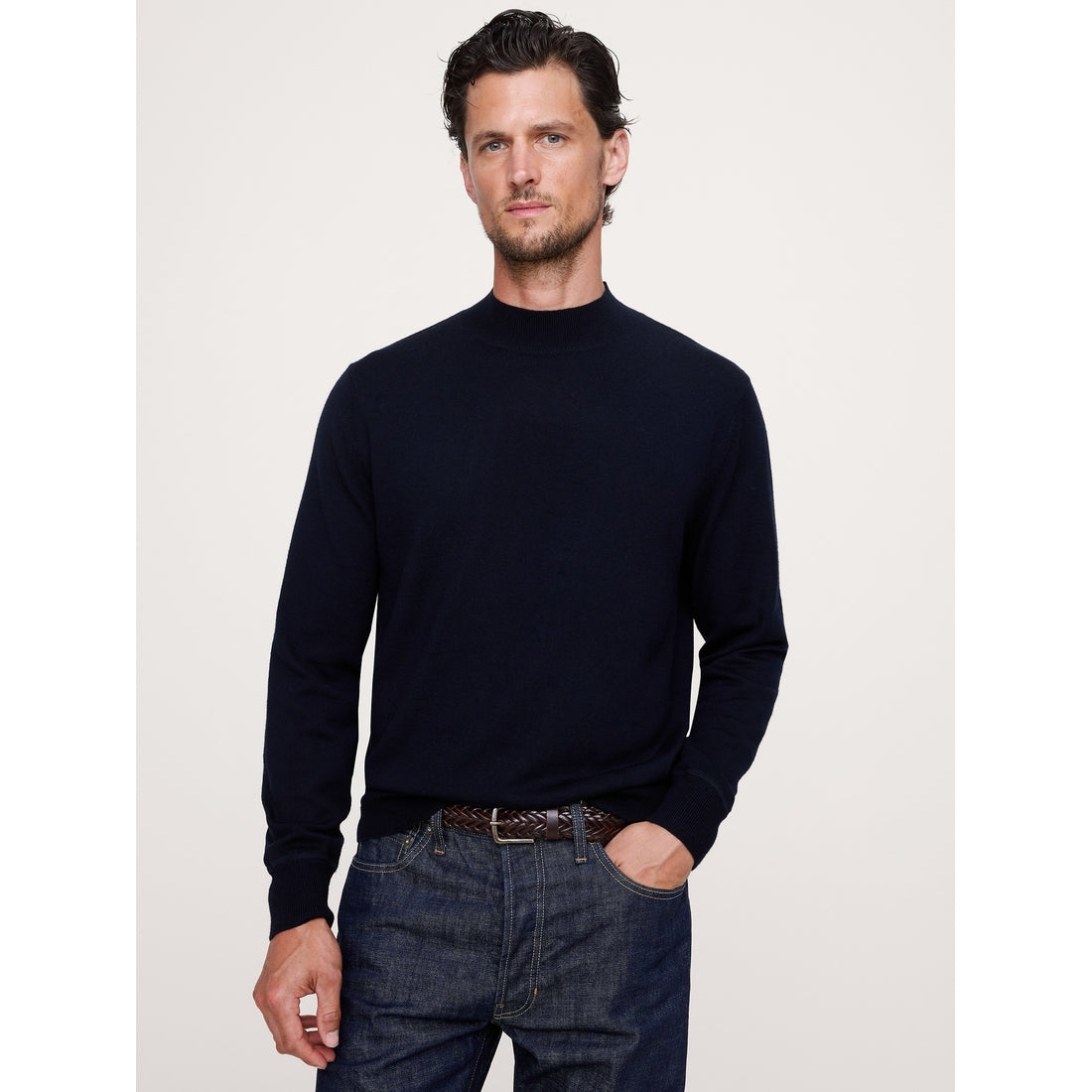 Men's Merino Mock-Neck Sweater
