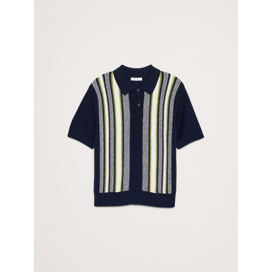Men's Bouclé Stripe Sweater Polo Shirt