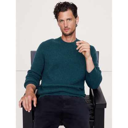 Men's Italian Merino-Cashmere Waffle-Knit Sweater