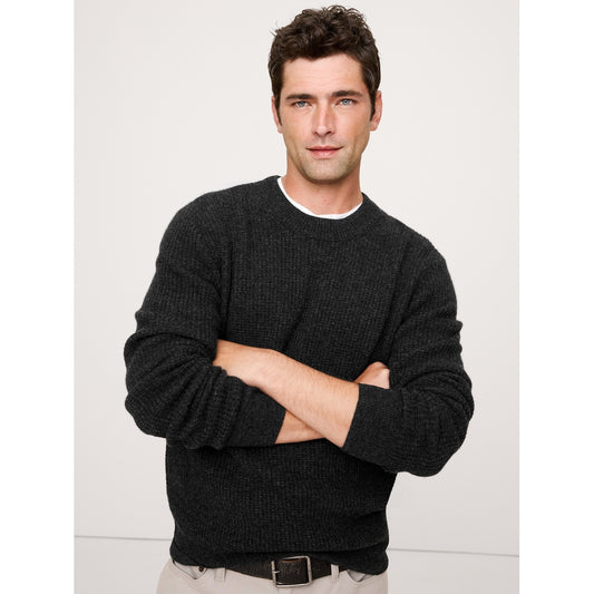Men's Italian Merino-Cashmere Waffle-Knit Sweater