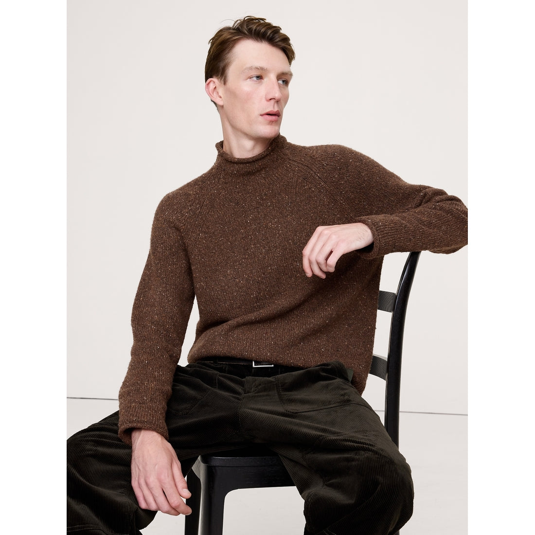 Men's Donegal Roll-Neck Sweater