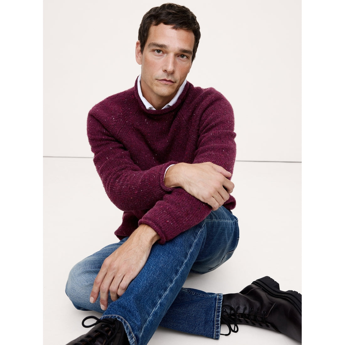 Men's Donegal Roll-Neck Sweater