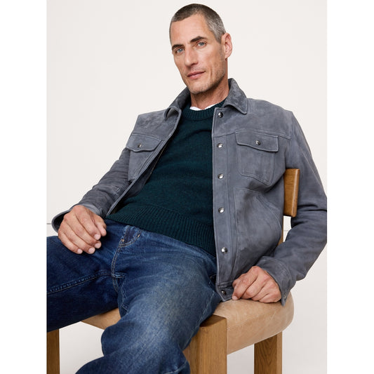 Men's Italian Merino-Blend Crew-Neck Sweater