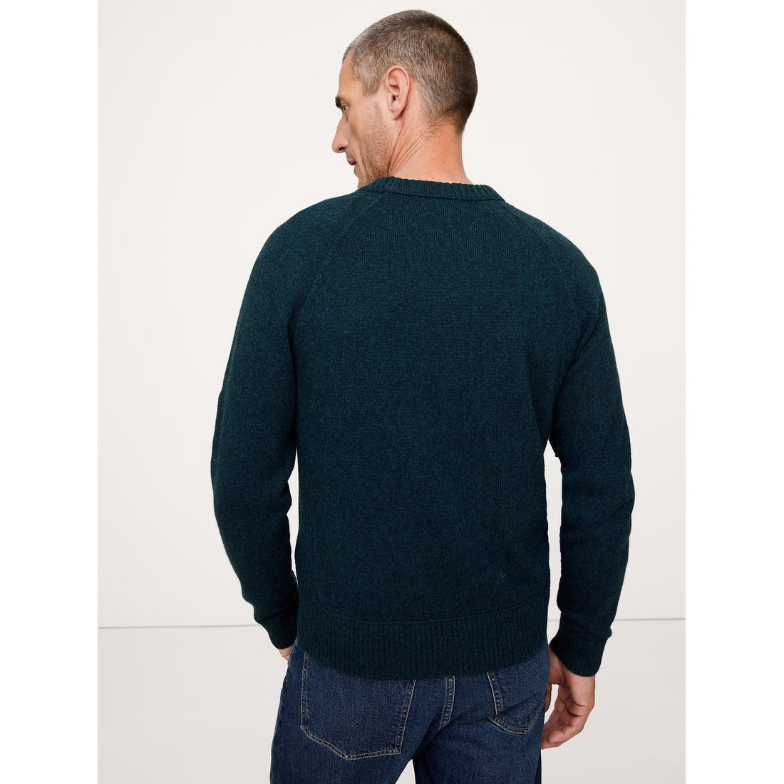 Men's Italian Merino-Blend Crew-Neck Sweater