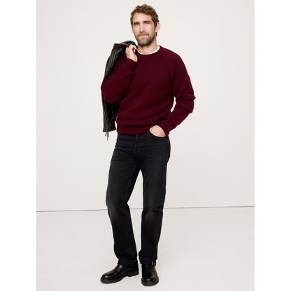 Men's Fluffy Crew-Neck Sweater