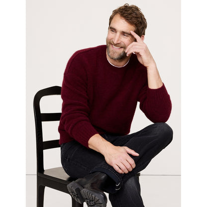Men's Fluffy Crew-Neck Sweater