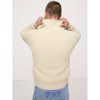 Men's Chunky Cotton-Blend Sweater Polo Shirt
