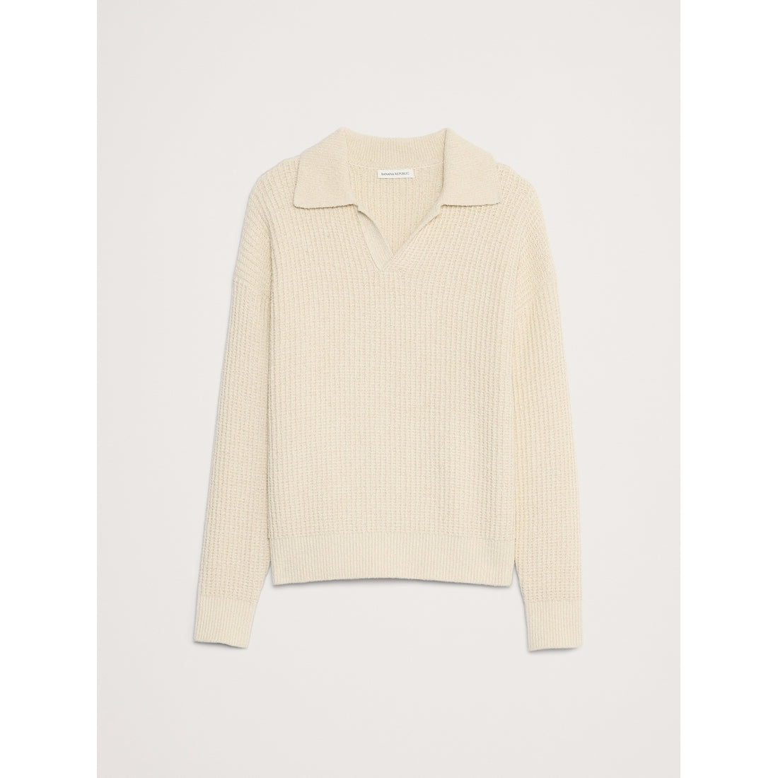 Men's Chunky Cotton-Blend Sweater Polo Shirt