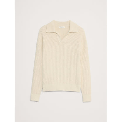 Men's Chunky Cotton-Blend Sweater Polo Shirt