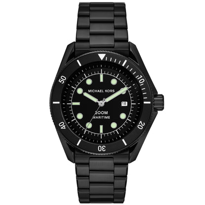 Michael Kors Men's Maritime Three-Hand Black Stainless Steel Watch 42mm