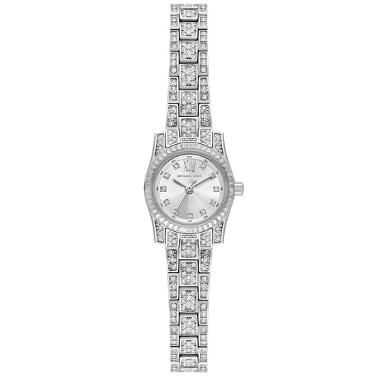 Michael Kors Women's Lexington Three-Hand Silver-Tone Stainless Steel Watch 19mm