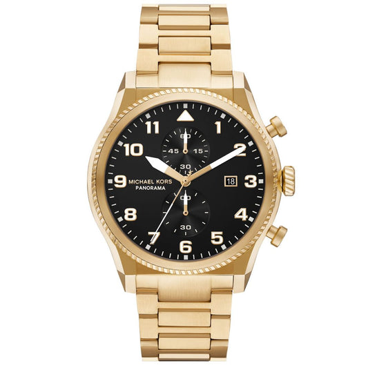 Michael Kors Men's Panorama Chronograph Gold-Tone Stainless Steel Watch, 44mm