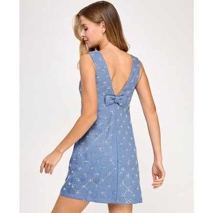 Seni & Cade Juniors' Embellished Boucle Shift Dress