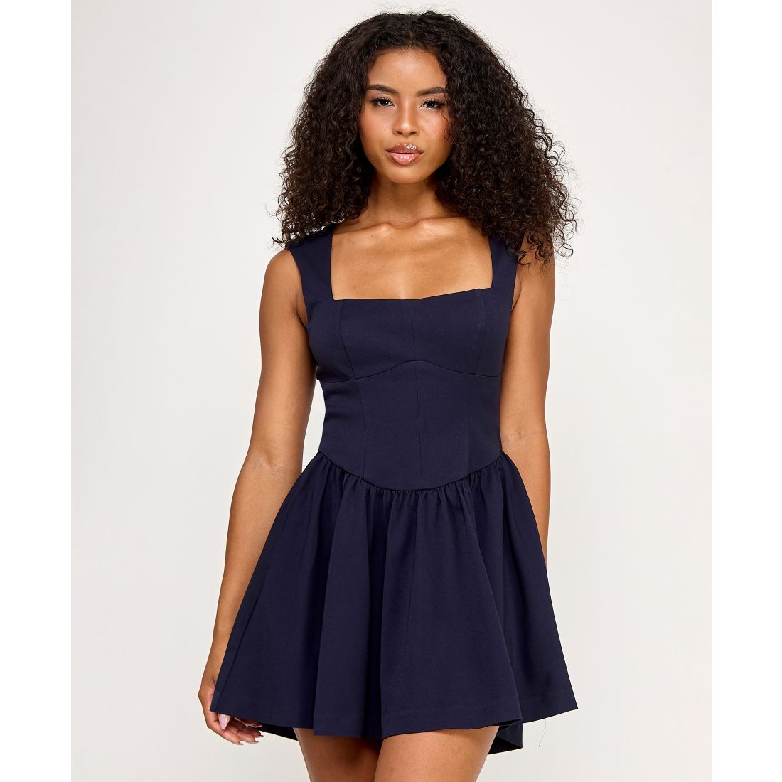 Seni & Cade Juniors' Sleeveless Drop Waist Short Dress