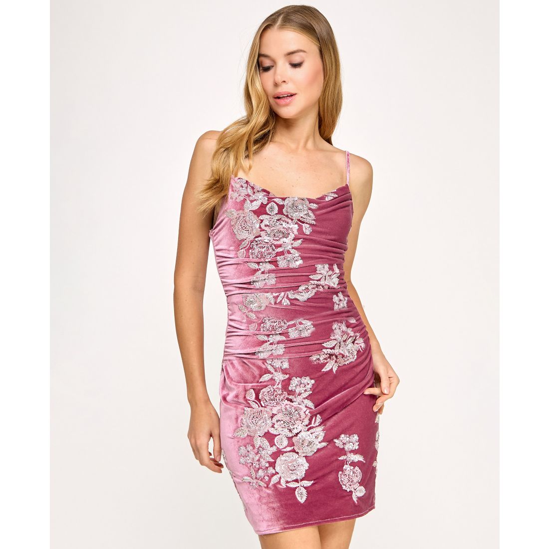 Seni & Cade Juniors' Sequin Bodycon Short Dress