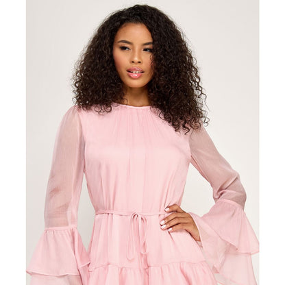 Seni & Cade Juniors' Crewneck Layered Ruffle Mini Dress