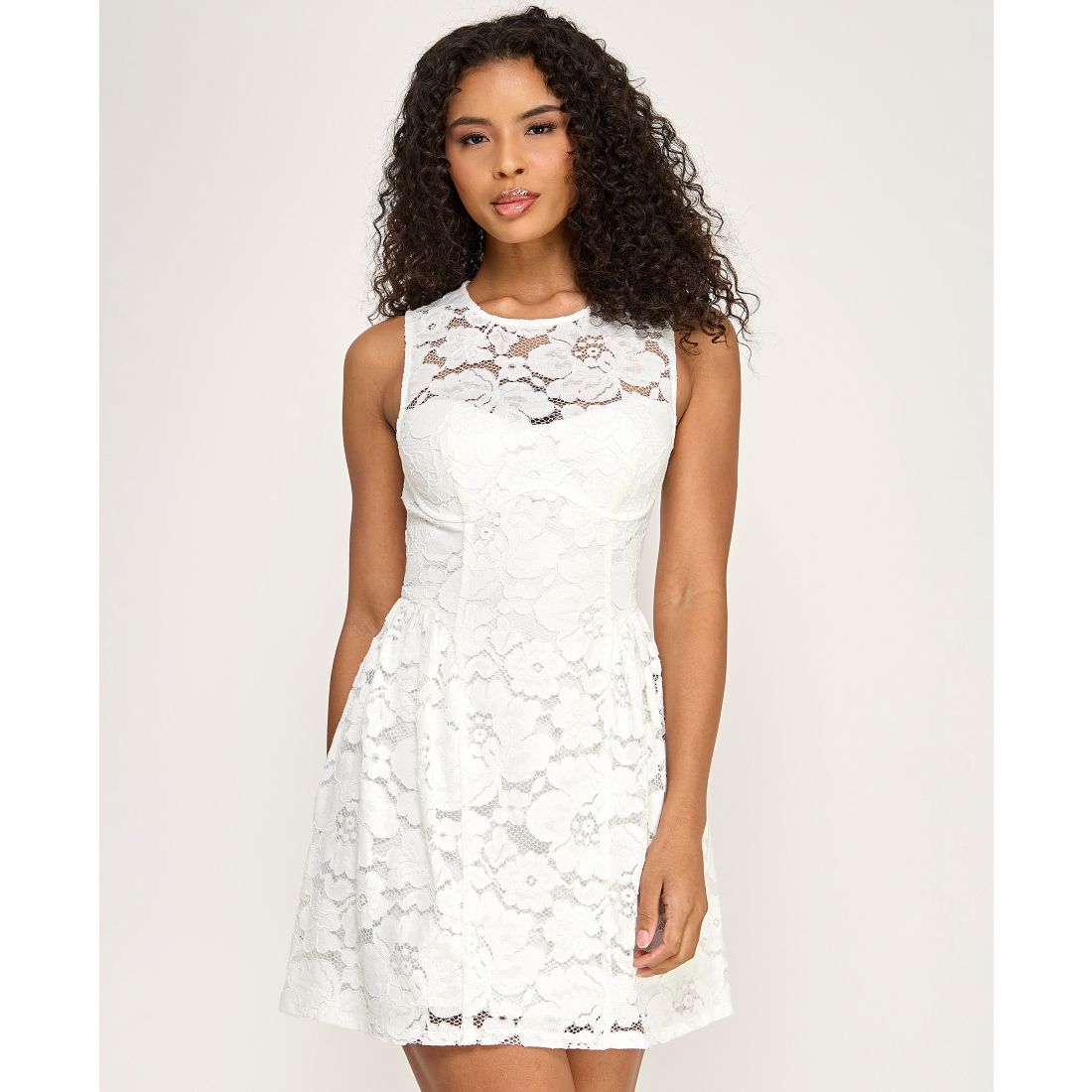 Seni & Cade Women's Crewneck Shirred Mini Dress