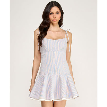 Seni & Cade Women's Stripe Square Neck Mini Dress