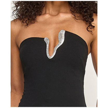 City Studios Women's Strapless V-Neck Embellished Maxi Dress