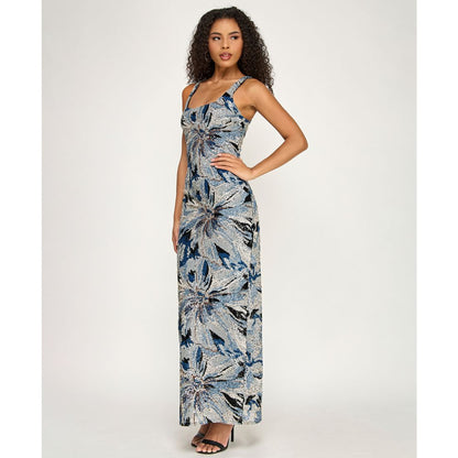 City Studios Women's Sequin Square-Neck Maxi Dress