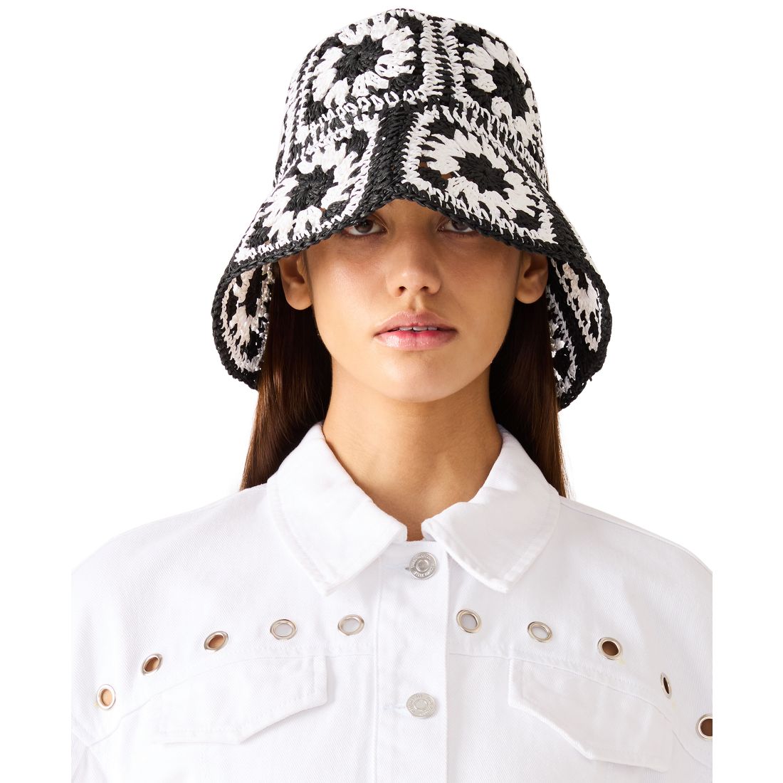 Steve Madden Bright Nomad Straw Bucket Hat