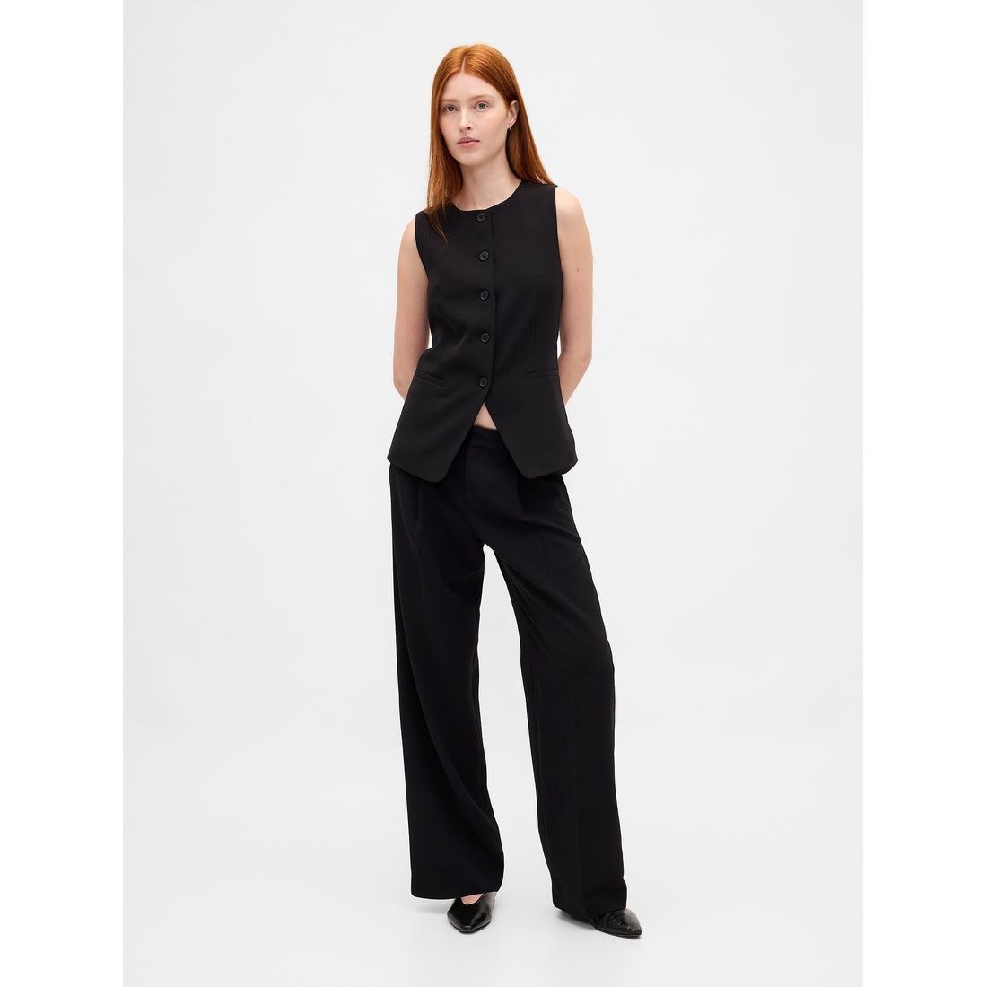 Women's 365 Low Rise Pleated Wide-Leg Trousers