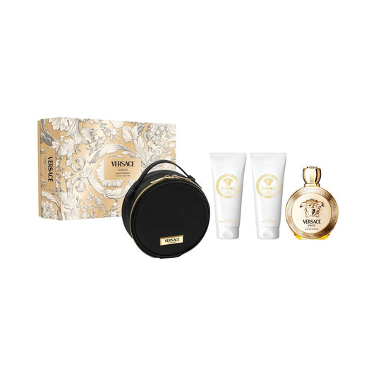 Versace 4-Pc. Eros Pour Femme Eau De Parfum Fragrance with Round Makeup Bag Gift Set