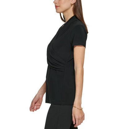 Dkny Petite Draped Surplice Blouse, Created for Macy's