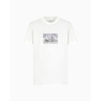A|X Armani Exchange Men's Short Sleeve Crewneck Palm Tree Logo Graphic T-Shirt