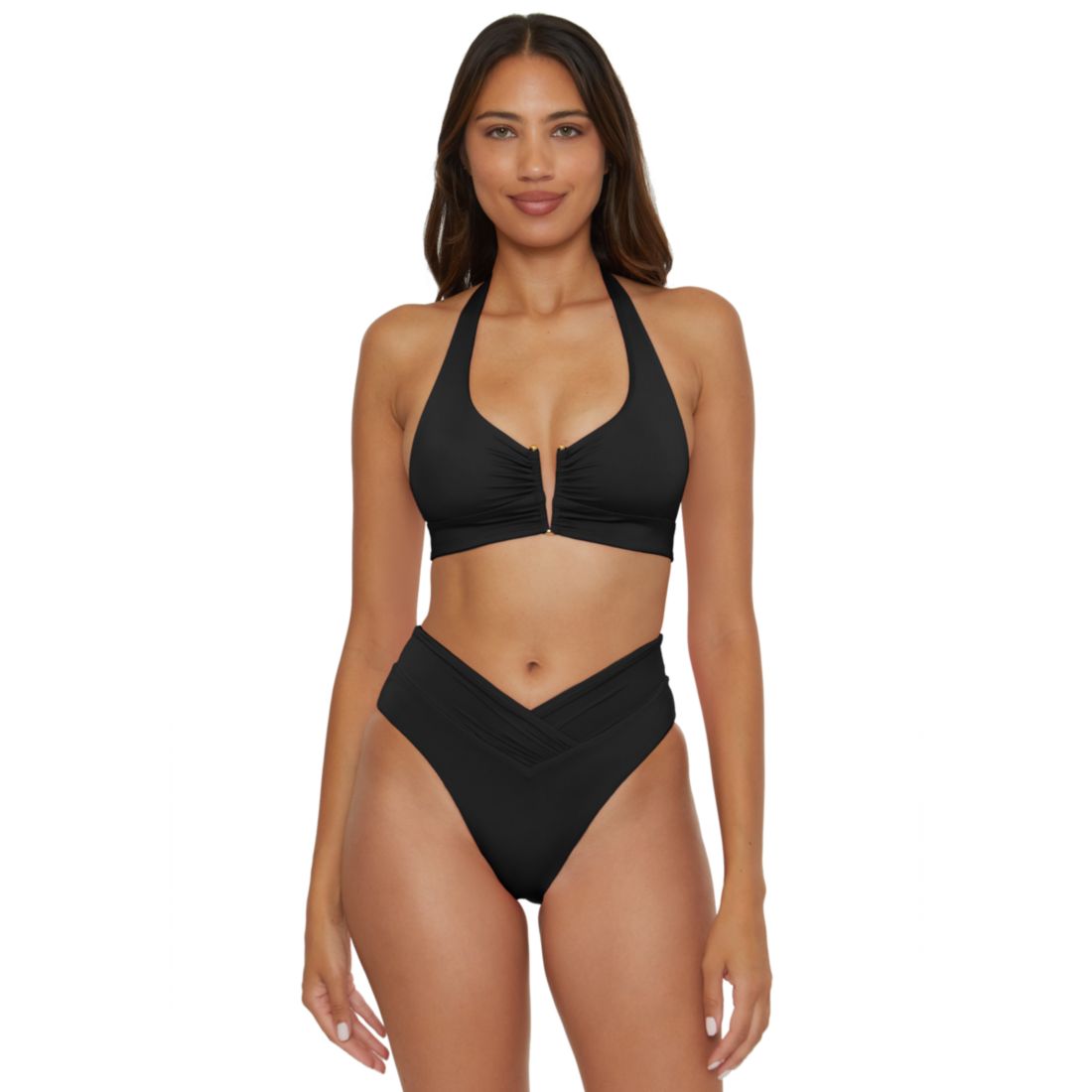 Becca Women's V-Neck Halter Swim Top