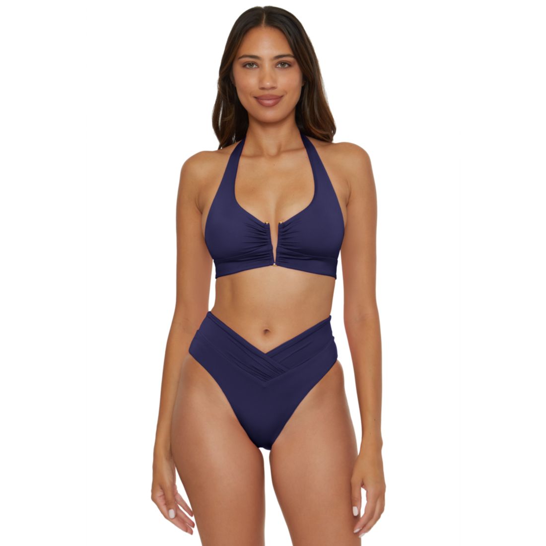 Becca Women's V-Neck Halter Swim Top