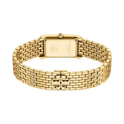 Tory Burch Women's The Eleanor Slim Quartz Two-Hand Gold Stainless Steel Watch, 22mm