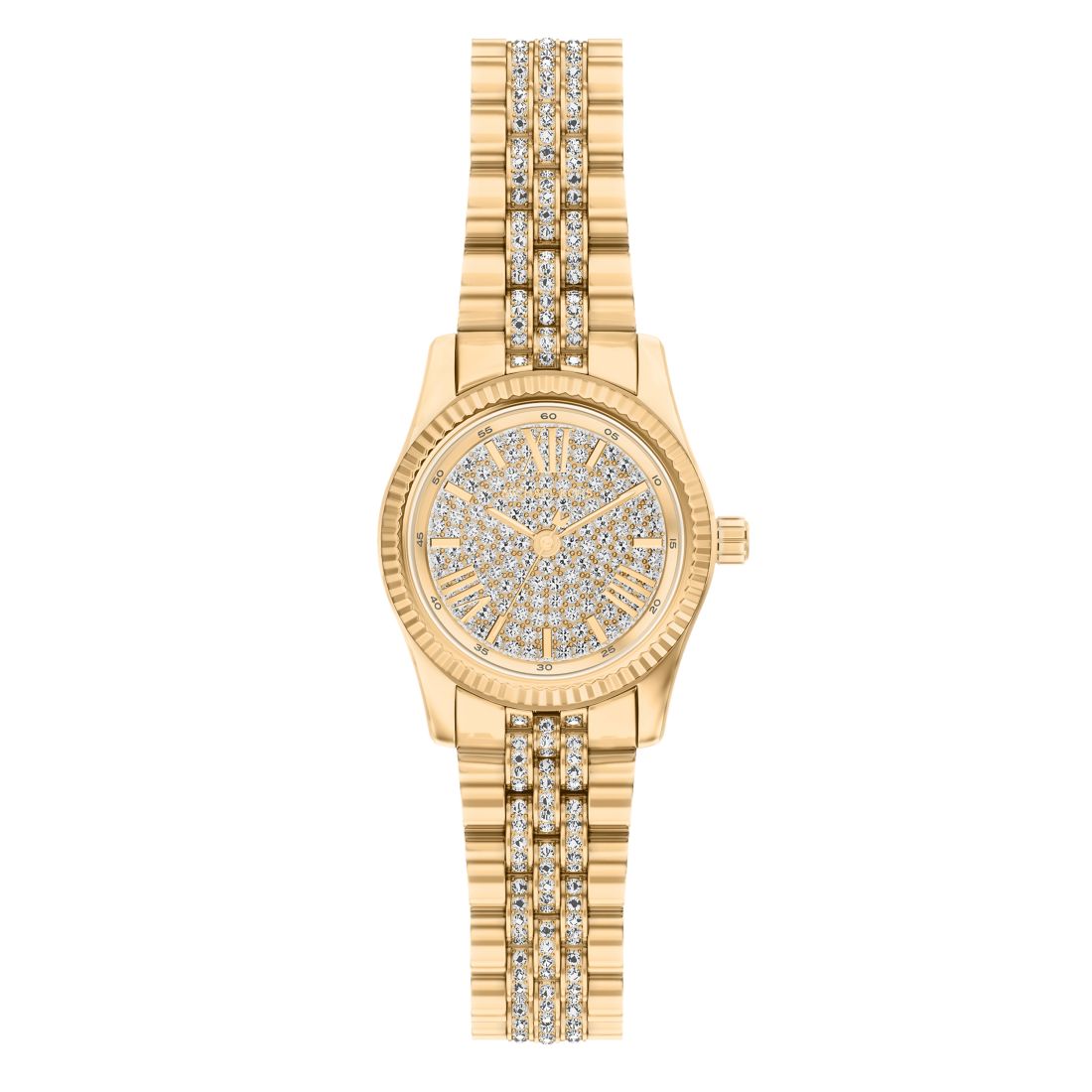 Michael Kors Women's Lexington Three-Hand Gold-Tone Stainless Steel Watch, 26mm
